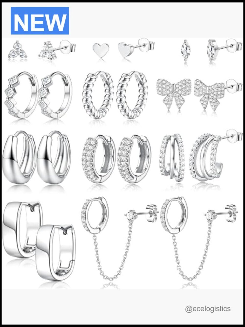 11 Pairs Gold Hoop Earring Stacks Chunky Huggie Earrings Set Hypoallergenic